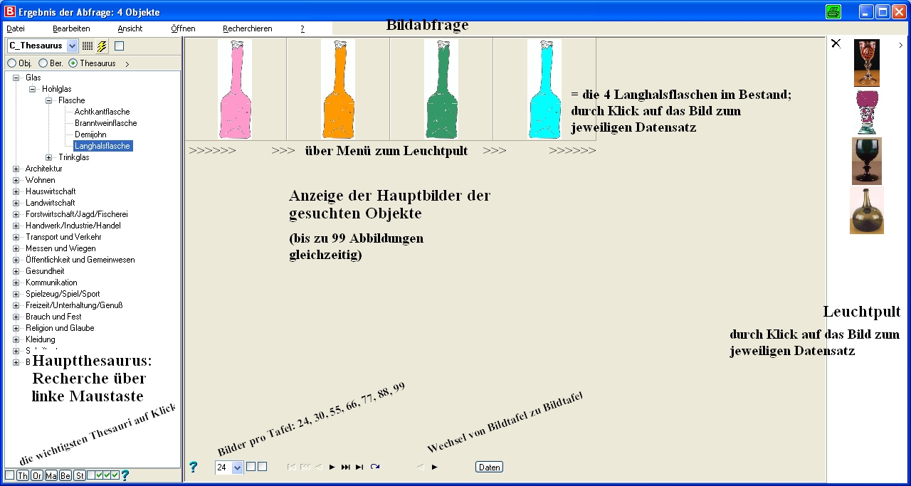 Thesaurus , Abfragebilder, Leuchtpult
